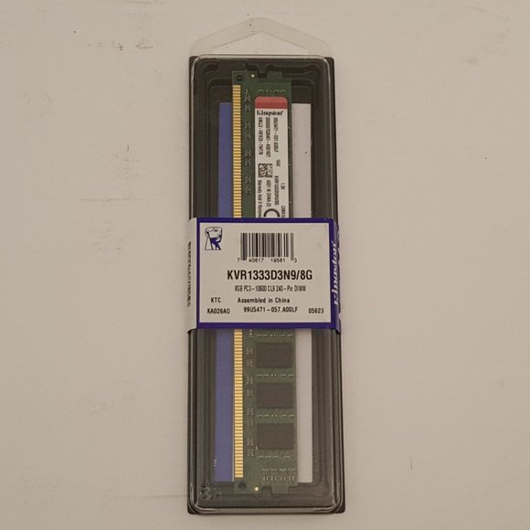 KINGSTON KVR1333D3N9/8G | 8GB | PC3-10600 | DDR3 | SDRAM | CL9 | 240-Pin | DIMM - Picture 1 of 8